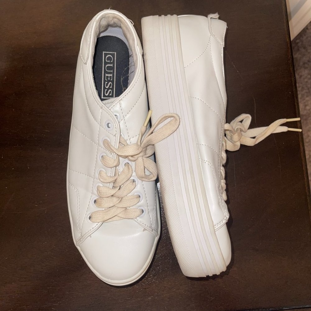 Guess white sneakers platform